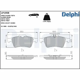 Delphi Bremsbel?ge hinten Citroen Ford Jaguar Mazda Opel Renault Saab Volvo