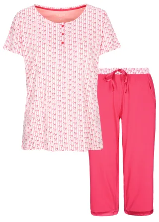 IN LINEA - Da.-Capri Pyjama pink hearts - Gr. - 42