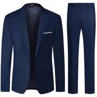 Allthemen Anzug Herren Slim Fit Hochzeitanzug mit einem Knopf Herrenanzug Set