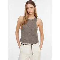 comma Muskelshirt Strickpullunder Mouliné-Pointelle-Top