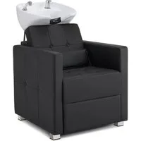 Barberpub Waschbecken Barberpub Friseurstuhl mit Waschbecken Friseurwaschbecken 8010, aus Keramik, Verstellbar, Rückwärtswaschsessel, für SPA Salon
