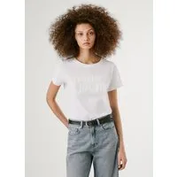 Pepe Jeans T-Shirt ARIA mit Ton-in-Ton Paillettenbesatz