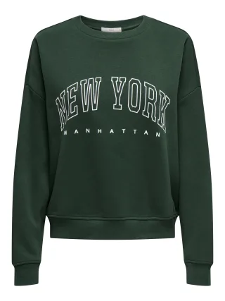 ONLY - ONLSWEAT LIFE L/S CREW O.SIZE STATE NOOS Pine Grove - Gr. - L