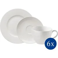 vivo Villeroy & Boch Group Kaffeeservice Basic White (18-tlg), 6 Personen, Fine China-Porzellan, Made in Germany, Fine China Porzellan