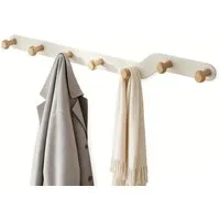 TUWENA Garderobenhaken Kleiderhaken Wand, Garderobenhaken mit Holz Haken, Platzsparend Halter (7 St)