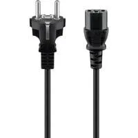 Kaltgeräte Anschlusskabel C13 > Schutzkontakt-Stecker schwarz, 1,5 Meter, gerader Stecker