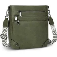 TAN.TOMI Umhängetasche Damen Mittelgroß Schultertasche Mehrere Taschen Crossbody Bag, Mit Verstellbarem Gurt für Schule Arbeit Reisen Ausflug Einkauf