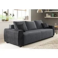 OTTO home Schlafsofa Bella, B: 241 cm, Liegefl. 142x194 cm, Bettfunktion, Bettkasten & 2 Zierkissen, Federkern