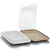 Engelland Frischhaltedose Aufschnittdosen, Aufschnittbox, PP-Kunststoff, BPA-frei, (Vorteils-Set, 4-tlg., mit transparentem Deckel), stapelbar, platzsparend, Ordnung im Kühlschrank, Organizer, Stapelbox