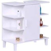 relaxdays Waschbeckenunterschrank Tür & Ablage weiß