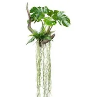 Kunstpflanze Splitphilodendron Splitphilodendron, Creativ green, Höhe 160 cm, Pflanze als Hänger auf Wurzel mit Farnzweigen und Luftwurzeln