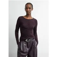 comma Langarmshirt T-Shirt Viskosemix-Shirt mit femininer Raffung