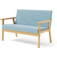 OUNUO Sofa 2 Sitzer Sofa Couch Loungesofa Modern und Skandinavisch, Hellblau