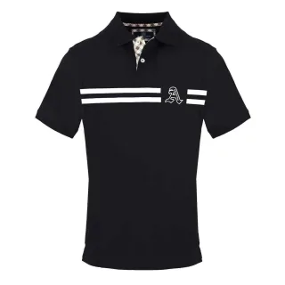 Aquascutum - Poloshirt für Herren, Mit Kragen, kurzärmlig (Schwarz)
