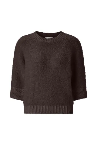 Rich & Royal - Bouclé Crew-Neck dark chocolate - Gr. - S