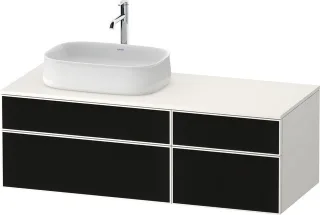 Duravit Zencha Konsolenwaschtischunterbau wandhängend Schwarz Linienstruktur & Weiß n/a & Supermatt  ZE4826063840000