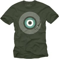 MAKAYA Print-Shirt Herren Retro Motiv Vintage Look Schallplatte Hippie Musik Geschenke Lustig