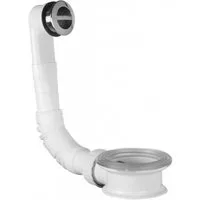 OMP TEA Spa Siphon Überlaufgarnitur für Waschbecken mit Abstandhalter, Gitter ABS/Chrom, Omp-Tea-247-304-0