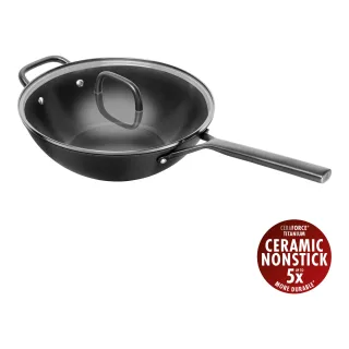 ZWILLING Milano Wok mit Glasdeckel 30 cm, Aluminium