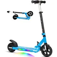 Vankel E-Scooter Kinder E-Scooter ab 6 Jahren, klappbar, höhenverstellbar, bis 14 km/h, 150 W, (faltbar, für Jungen und Mädchen, max. 50kg, Aluminiumrahmen), Luftfahrt-Alu, 6-Zoll-Pannenschutzreifen, bis 50 kg, LED & Reflektor