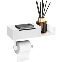 SEHAUSEU Toilettenpapierhalter edelstahl mit Feuchttücherbox, selbstklebend oder Bohren, weiß,schwarz