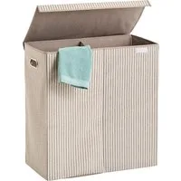 Zeller Present Wäschesortierer Stripes, 2-fach, Vlies, beige
