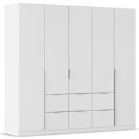 OTTO home Drehtürenschrank Kleiderschrank Schrank Garderobe AGORDO mit Dekor- oder Hochglanzfront (in zwei Griff-Farben, Breite 226 cm) mit Außenschubkästen, Serie in 7 Breiten und 2 Höhen MADE IN GERMANY