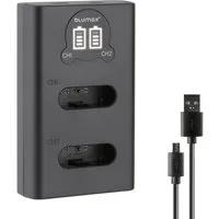 Blumax Dual LCD Ladegerät, für Sony NP-BX1 USB-C Kamera-Ladegerät