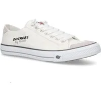 Dockers by Gerli Slip-On Sneaker, Freizeitschuh, Retro Sneaker, Fake Schnürung, in cooler Jeansoptik
