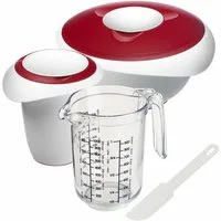 WESTMARK Rührschüssel Back-Set, 4tlg., Rührschüssel, Quirltopf, Messkanne + Schaber, PP, PE, SAN
