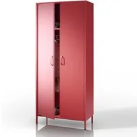 Jan Nowak Kleiderschrank FLAVIO Kleiderschrank Metall Stahl 80x185x45cm 3 Zonen Sparkling (Stahl 0,6mm, 40kg pro Zone, Magnete Silikonpads, Wandmontage) Brilliance Beine regulierbar Wohnzimmer Schlafzimmer