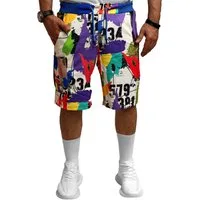 RMK Shorts Herren Short Sweatshorts kurze Hose Sommer Bermuda mit Print Elastikbund mit Tunnelzug
