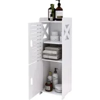 JEOBEST Badkommode Aufbewahrungsschrank, kleiner Schrank, (1-St, Badregal), Schmal mit Tür, 24x22x75 cm