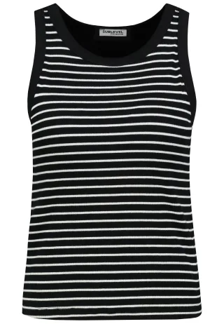 Authentic Style - RE9CIFRvcA== black-offwhite stripes - Gr. - M