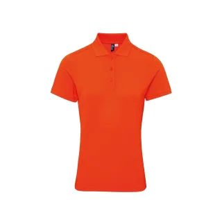 Premier Damen Polo-Shirt Coolchecker mit CoolPlus (Orange)