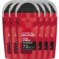 L'ORÉAL PARIS MEN EXPERT Deo-Roller Deo Roll-on Ultimate Control, Packung, 6-tlg., mit hoher Zuverlässigkeit