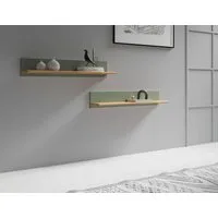 OTTO home Wandregal Ribe,2er Set,teilmassiv mit massiver Ablagefläche, Breite: je 90 cm, Set 2-tlg., Ablageflächen Eiche massiv