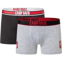 CAMP DAVID Boxershorts casual (2 Paar) mit elastischem Bund