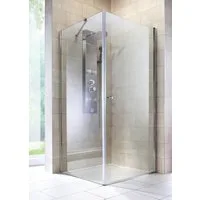welltime Eckdusche Florenz, BxT: 80x80 cm, Sicherheitsglas, Hebe-Senk-Mechanismus, barrierefrei einbaubar, mit Drehtüren, 6mm ESG