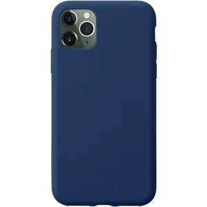 cellularline Sensation Blaue Rückseite weiche Silikonhülle Hülle mit weichem kratzfestem Mikrofaser-Innenfutter geeignet für: Apple iPhone 11 Pro Max