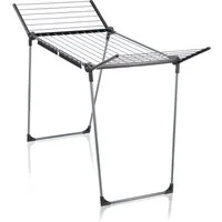 Leifheit Wäscheständer Standtrockner Pegasus 180 Solid Black, Trockenlänge, 105cm Flügelhöhe, Kleinteilehalter, zusammenklappbar