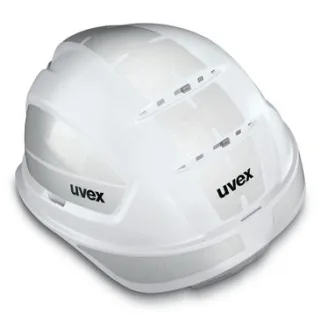 uvex pheos B Schutzhelm mit Reflexset L - mit Lüftung - konvent. Innenausstattung - langer Schirm  weiß 51 cm - 61 cm - 9772026