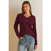Arach&Cloz Strickpullover Damen Pullover aus Wollmischung Longpullover Strickpullover V-Ausschnitt Volltonfarbe Wollpullover Business und Freizeit Outfits