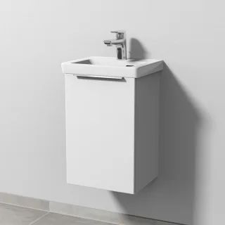 Sanipa 3way Waschtischunterbau zu Villeroy & Boch Subway 3.0 Waschtisch mit 1 Tür, Weiß-Soft UM84043