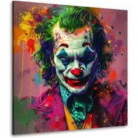 Artedinoi Leinwandbild Joker in leuchtender Pop Art Leinwandbild Wandbild Kunstdruck XL Wandd, Joker, leuchtend