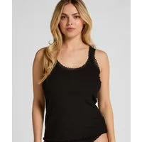 Hunkemöller Pyjama Rippjersey-Top mit Spitze