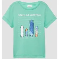s.Oliver Kurzarmshirt T-Shirt T-Shirt mit Frontprint und Wendepailletten