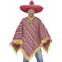 Funny Fashion Kostüm Mexiko Umhang 'Alechandro' Poncho für Damen u. Herren