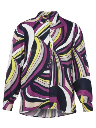 Frapp - Bluse Kragen 1/1 Arm Druck fuchsia multicolor - Gr. - 44