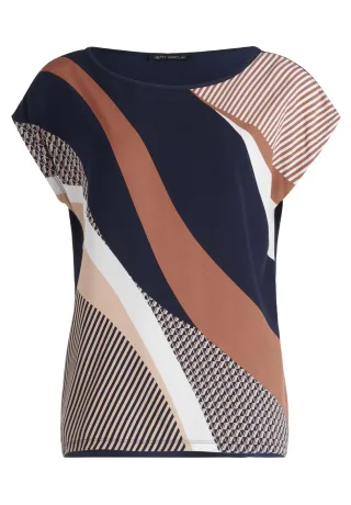 Betty Barclay - Casual-Shirt dark blue/beige - Gr. - 36